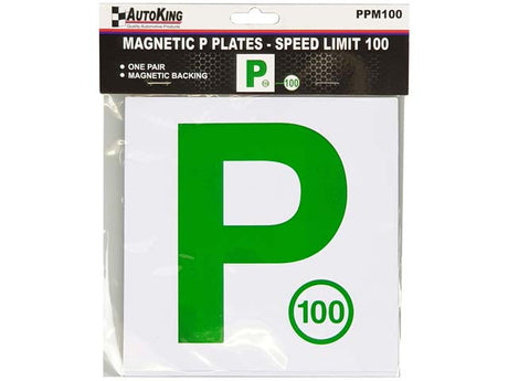 Magnetic P Plates White & Green P 100 Speed - AUTOKING | Universal Auto Spares