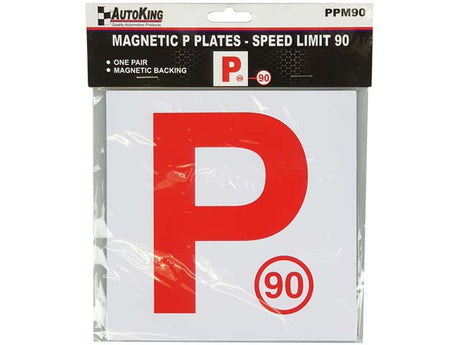 Magnetic P Plates White & Red P 90 Speed - AUTOKING | Universal Auto Spares
