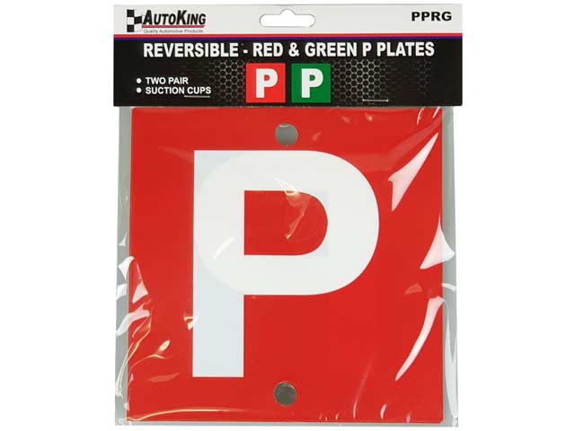 P Plates Reversible Suction P Red/ P Green - AUTOKING | Universal Auto Spares