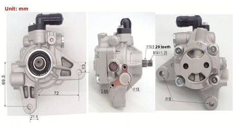 Power Steering Pump Without Pulley Fit For Honda Accord & Euro CM5 & CL9 Series 1 Only 2003-2005 - Machter