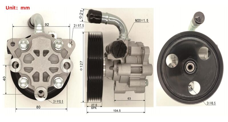 Machter Power Steering Pump With Belt Pulley Fit For Jeep Commander XK XH Grand Cherokee III WH WK PSP-JP013M - Machter