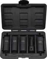 Extractor Socket Set 5 Piece 1/2"Dr 6pt Single & 12pt Double Spiral Flip Design - PkTool