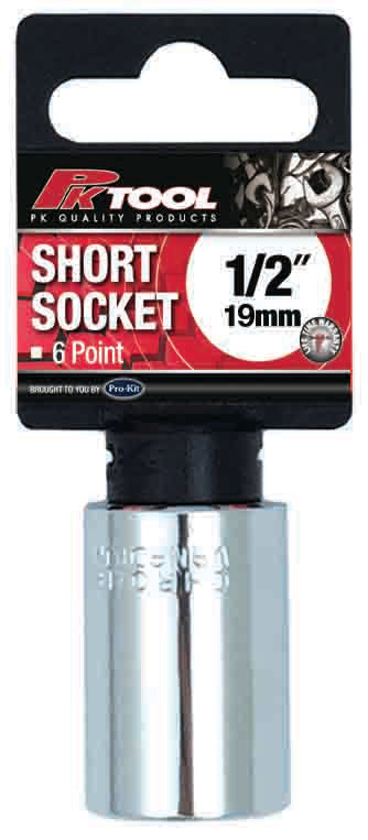 19mm 6PT 1/2” Drive Metric CR-V Regular Socket - PKTool