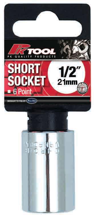 21mm 6PT 1/2” Drive Metric CR-V Regular Socket - PKTool