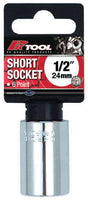 24mm 6PT 1/2” Drive Metric CR-V Regular Socket - PKTool