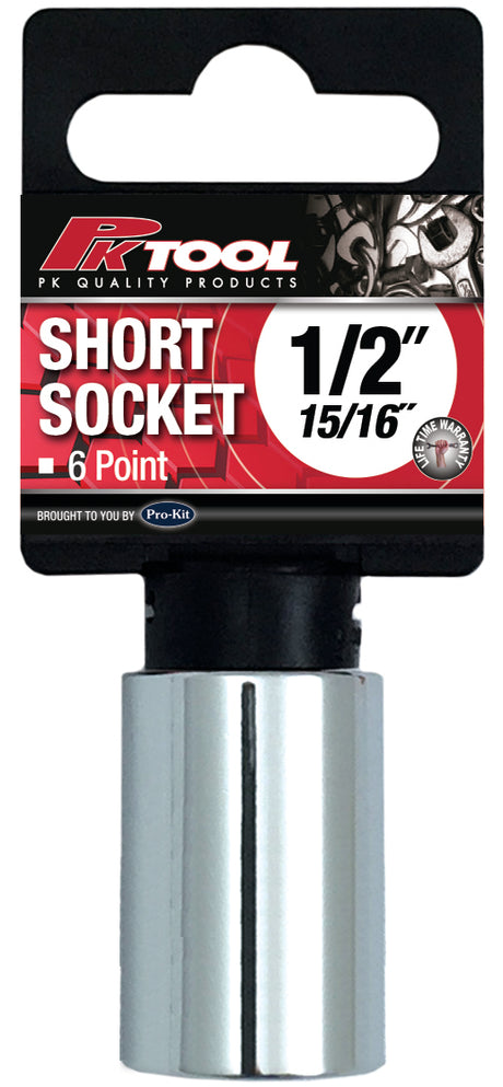 15/16” 6PT 1/2” Drive SAE CR-V Regular Socket - PKTool