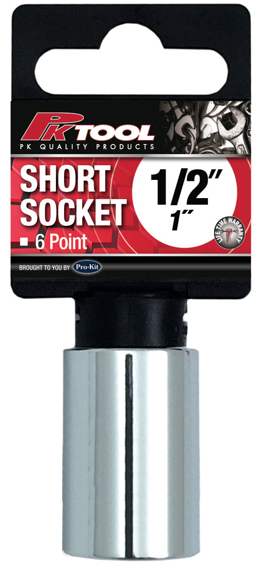 1” 6PT 1/2” Drive SAE CR-V Regular Socket - PKTool