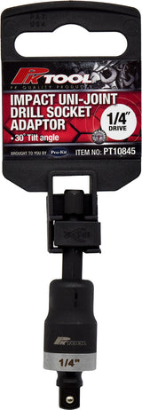 Socket/Drill Adaptor Set Impact, 1/4” Dr, 1/4" Hex DR, 30deg Tilt, 70mm & Torque Ring - PKTool