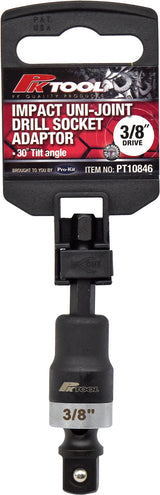 Socket/Drill Adaptor Set Impact, 3/8” Dr, 1/4" Hex DR, 30deg Tilt, 70mm & Torque Ring - PKTool