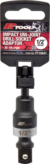 Socket/Drill Adaptor Set Impact 1/2” Dr, 1/4" Hex DR, 30deg Tilt 70mm & Torque Ring - PKTool