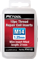 10pc M14 1.25mm Thread Repair Coil Inserts - PKTool
