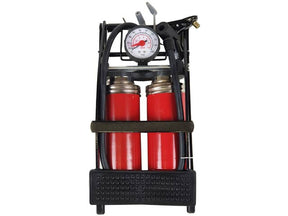 Double Barrel Foot Pump Twin Barrel & with Gauge - AUTOKING