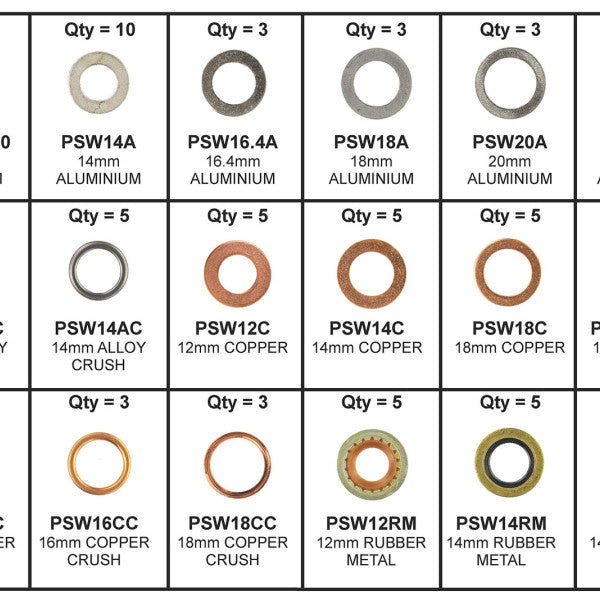Sump Plug Washer Kit SUMP PLUG WASHER KIT VARIOUS PWK1 - PREMIER