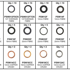 Sump Plug Washer Kit SUMP PLUG WASHER KIT FIBRE/CRU PWK4 - PREMIER