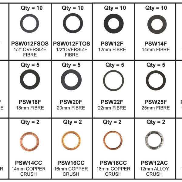 Sump Plug Washer Kit SUMP PLUG WASHER KIT FIBRE/CRU PWK4 - PREMIER