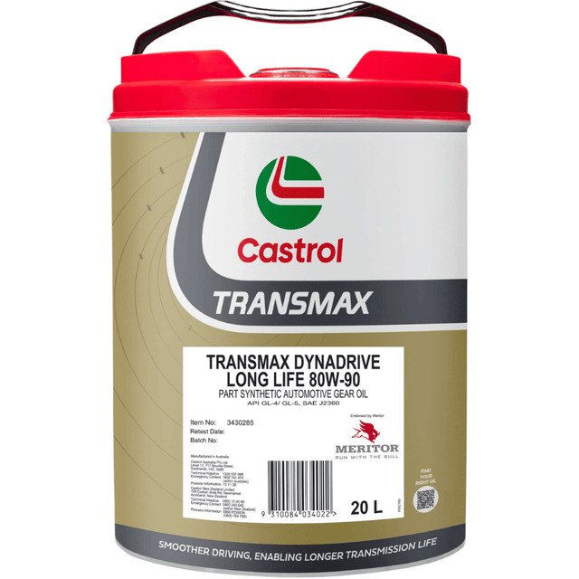 TRANSMAX Dynadrive Long Life 80W - 90 20L - Castrol - Gear & Differential Oils - Castrol