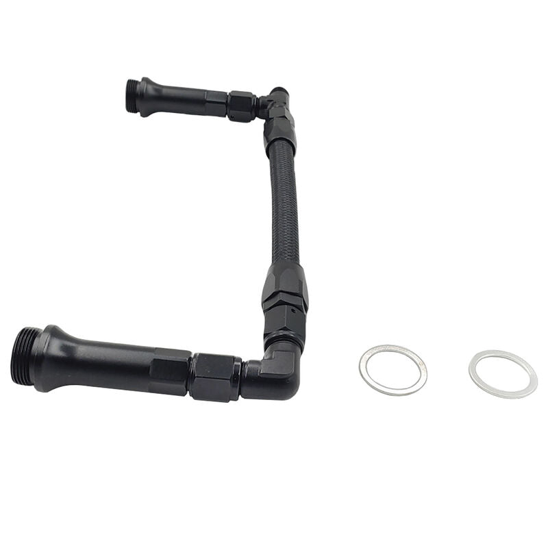 1 x Carburettor Inlet Rail Kit -6AN Black Finish Fit For Holley Dual Fuel Line - Machter