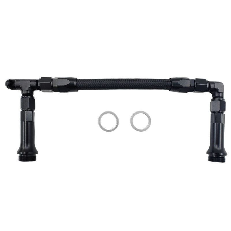 1 x Carburettor Inlet Rail Kit -6AN Black Finish Fit For Holley Dual Fuel Line - Machter