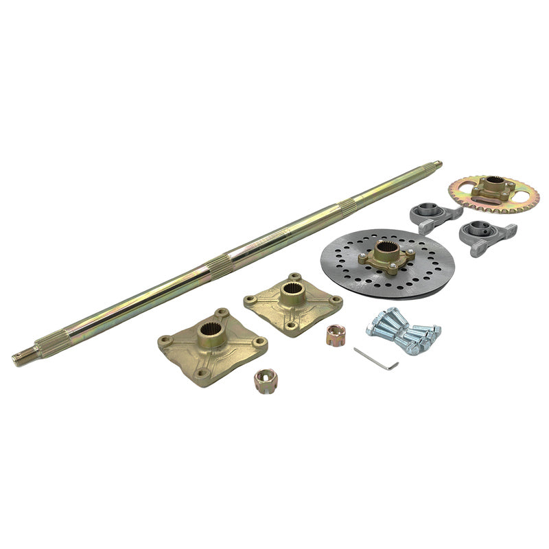 810mm Rear Axle Kit 25mm Shaft Assy Sprocket Hub Fit For Go Kart Rotor ATV Quad Bike RAK-ATV001 - Machter