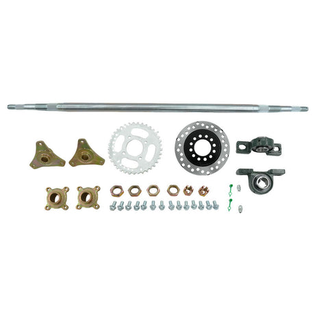Rear Axle Kit Hub Sprocket 870mm Fit For DIY Rebuild Go Kart ATV Quad & Drift Trikes - Machter