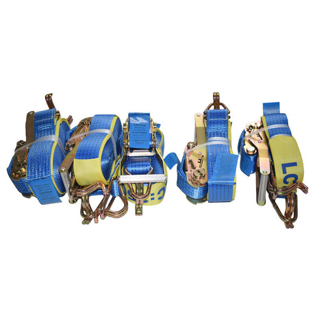 5 Pieces Ratchet Tie Down Straps 50mm x 9m LC2500kg Cambuckle Alternative - Machter