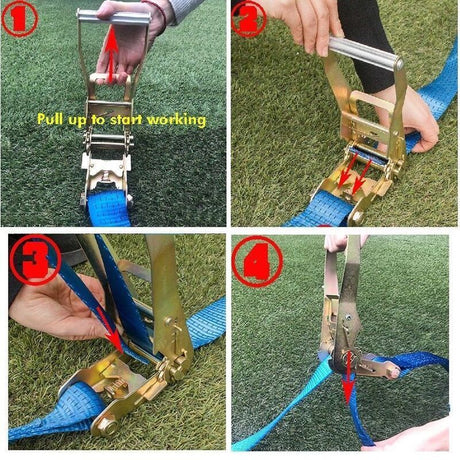 5 Pieces Ratchet Tie Down Straps 50mm x 9m LC2500kg Cambuckle Alternative - Machter