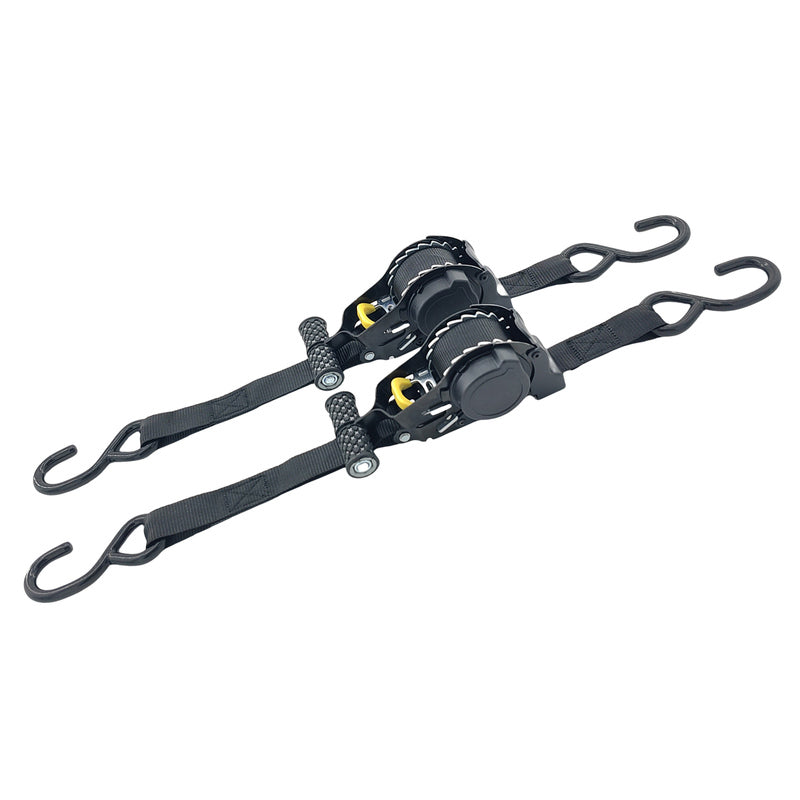 2 Pcs Automatic Retractable Ratchet Straps Polyester 680kg 3.3m*2.5cm RAT-003-2PCS - Machter