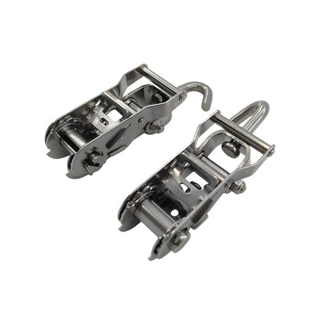 2 Pieces Polyester Ratchet Tie Down Straps 1.5m x 25mm Fit For Most Boat/Trailer - Machter
