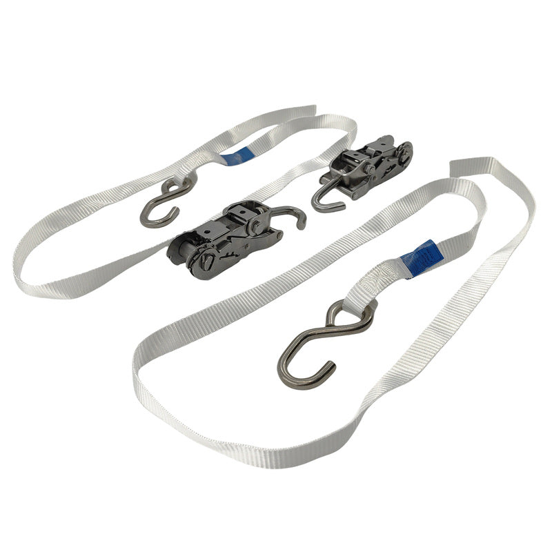 2 Pcs Polyester Ratchet Tie Down Straps 1.5m x 25mm Fit For Most Boat/Trailer RAT-004-2PCS - Machter