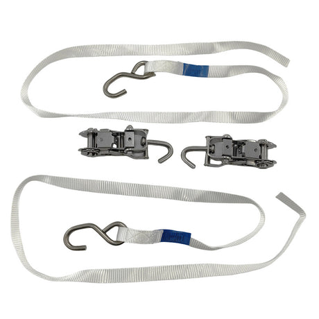 2 Pieces Polyester Ratchet Tie Down Straps 1.5m x 25mm Fit For Most Boat/Trailer - Machter