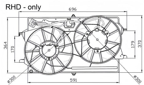 Radiator Thermo Cooling Fan Assembly Dual With 2 Plugs Fit For Ford Focus LR 2002-2005 - Machter