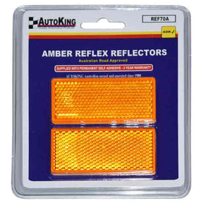 Reflectors Pair Amber 70 x 28mm UV Stabilised - AUTOKING