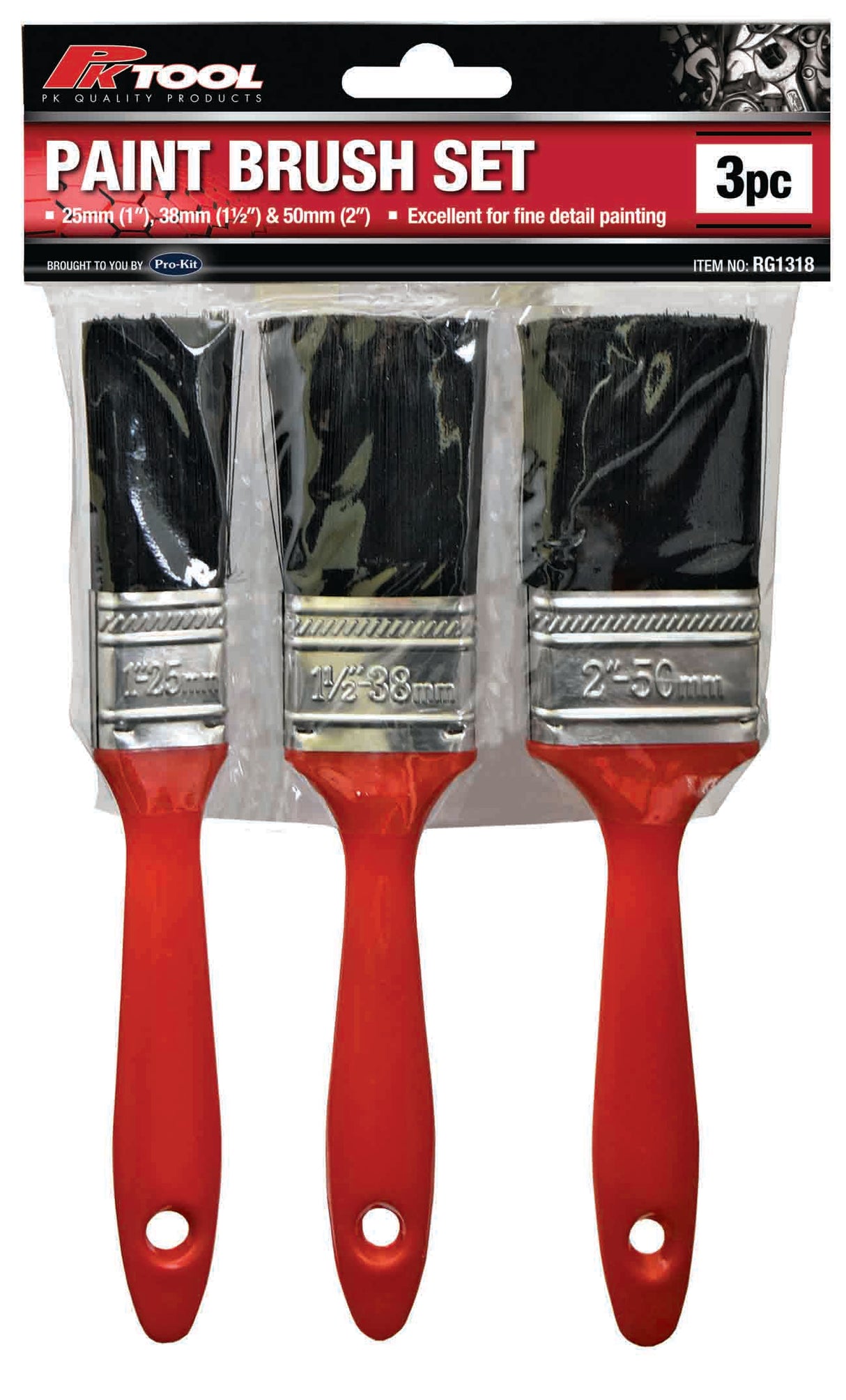 3 Piece Paint Brush Set 25mm, 38mm, & 50mm - PKTool