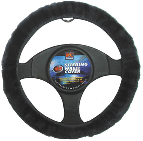 Steering Wheel Cover 38cm Sheep Skin Charcoal - PC Procovers
