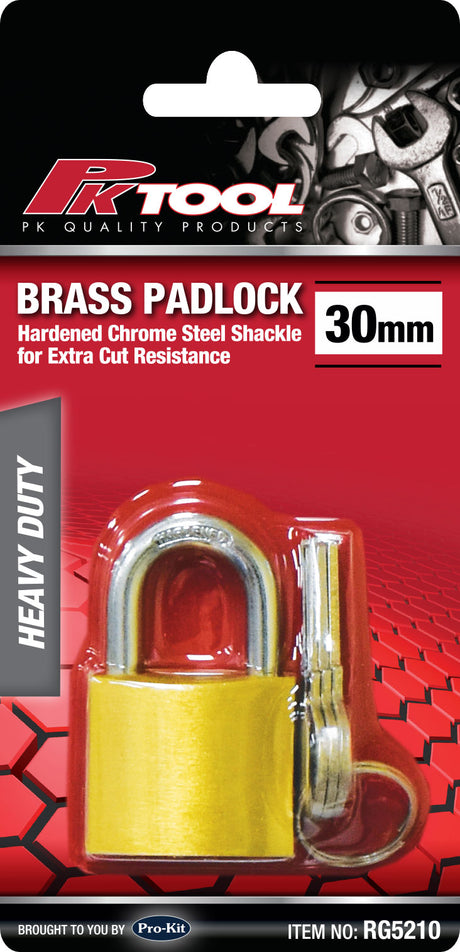 30mm Brass Padlock Corrosion Resistant - PKTool