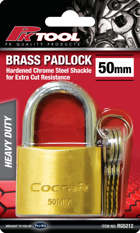 50mm Brass Padlock Corrosion Resistant - PKTool