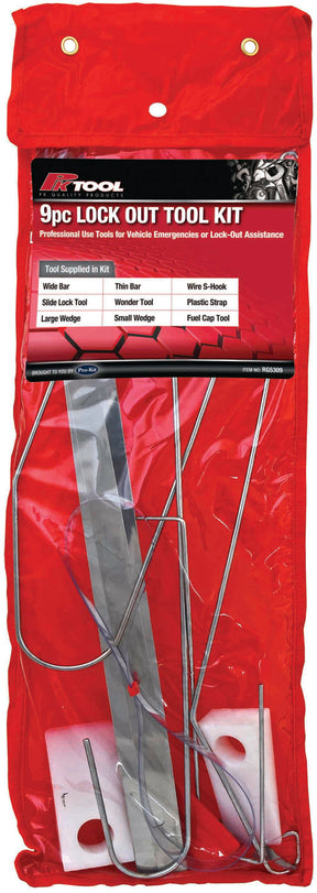 9 Pieces Lock Out Tool Set Great For Mobile Mechanics Or Key Recovery - PKTool