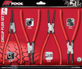4 Pieces 175mm (7”) Straight & 90º Nose Circlip Plier Set - PKTool