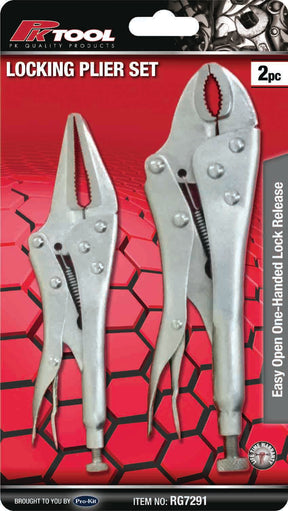 2 Pieces Locking Plier Set Long Nose & Stub Nose - PKTool