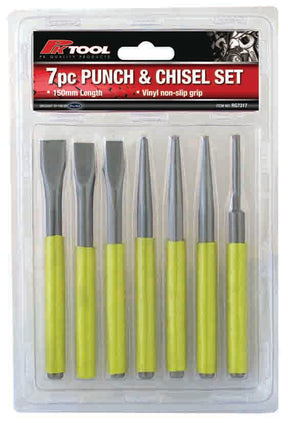 7 Pieces 150mm (6”) Punch & Chisel Set Cold Chisel, Taper Punch & More - PKTool