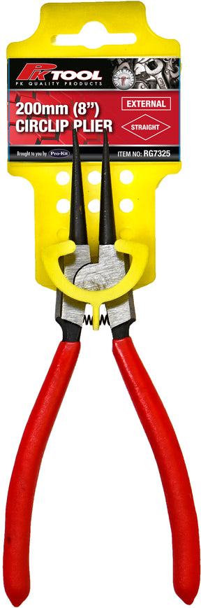200mm (8”) Straight Nose External Circlip Plier Thin Points - PKTool