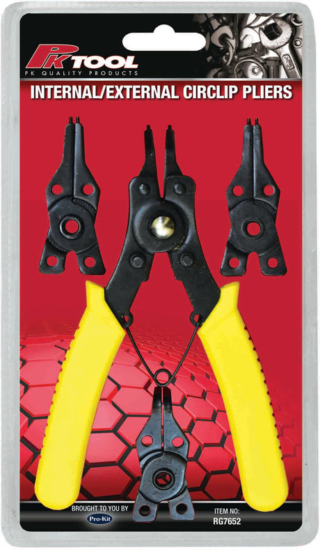 150mm (6”) Internal/External Circlip Plier 4 Interchangeable Heads - PKTool
