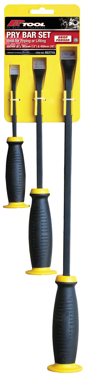 3 Pieces Pry Bar Set Quality Rubber Comfort Grip - PKTool