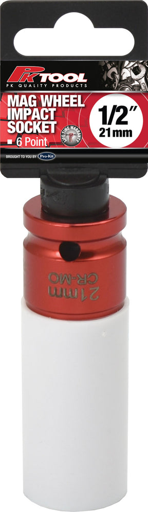 21mm 1/2” Drive Mag Wheel CR-V Metric Deep Impact Socket - PKTool