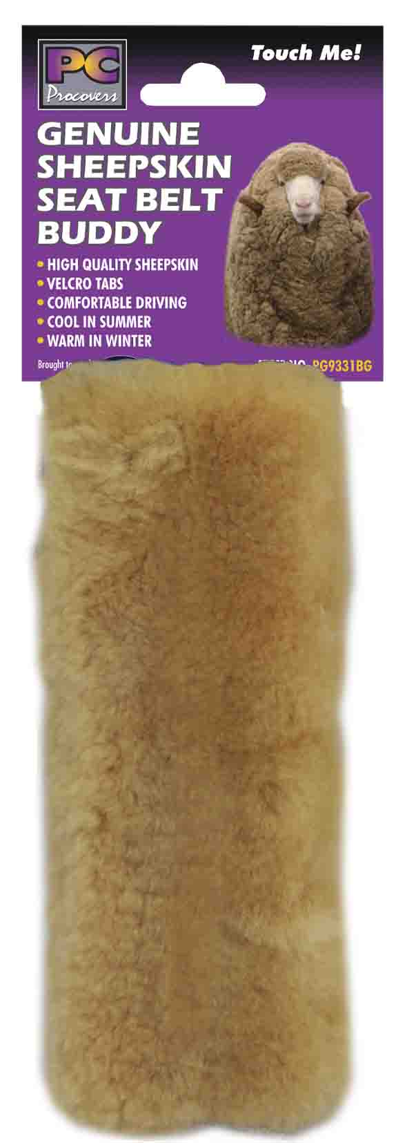 Seat Belt Buddies Beige Sheep Skin - PC Procovers