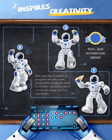 Remote Control Robotic Toys Blue Smart RC Robot Toy Talking Dancing Robots for Kids perfect gift Christmas ROBOT-001 - Machter