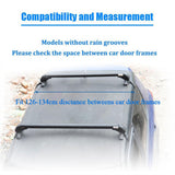 One Pair Roof Rack Cross Bars Suv Sedan Luggage Carrier Rain Grooves Black RRCB-006 - Machter