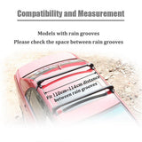 One Pair Roof Rack Cross Bars Suv Sedan Luggage Carrier Rain Grooves Black RRCB-006 - Machter