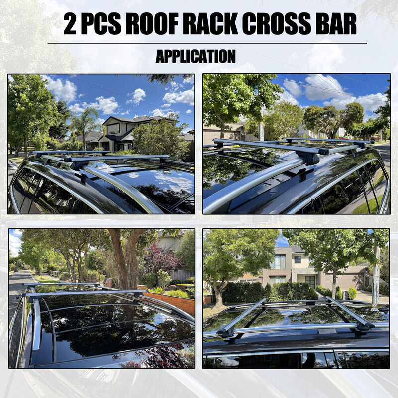 2 x Aluminum Cross Bars With Raised Roof Rail Fit For Toyota RAV4 2000-2005/2013-2019 RRCB-TA001 - Machter