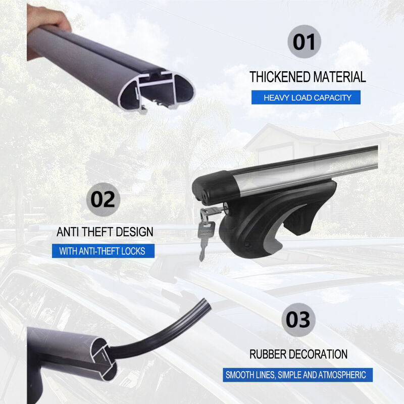 2 x Aluminum Cross Bars With Raised Roof Rail Fit For Toyota RAV4 2000-2005/2013-2019 RRCB-TA001 - Machter